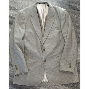 Croft And Barrow 44L Brown And Green Checked Jacket